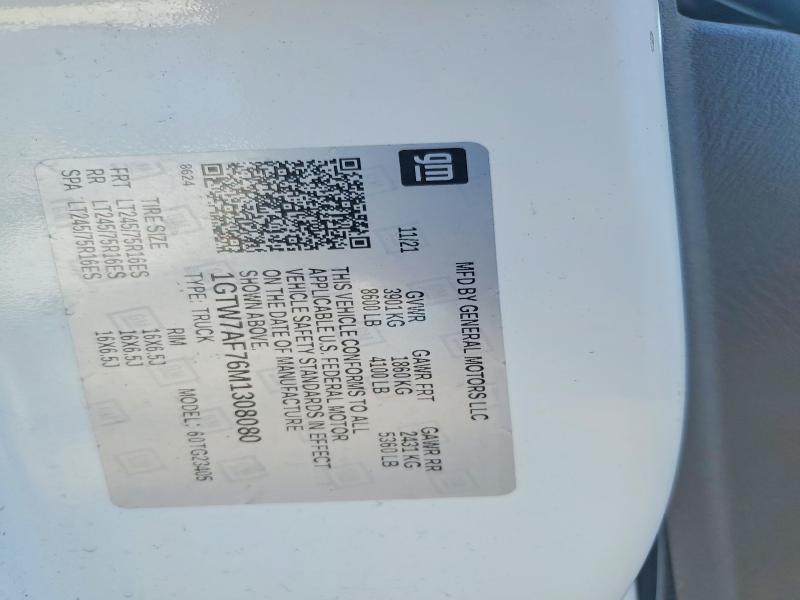 Продажа на аукционе авто 2021 Gmc Savana, vin: 1GTW7AF76M1308080, номер лота: 50320096