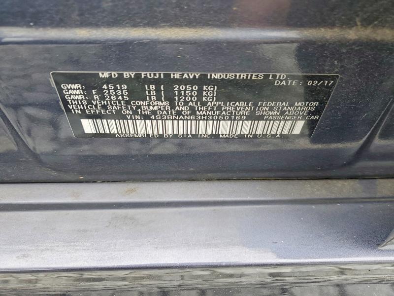 Aukcja sprzedaży 2017 Subaru Legacy, vin: 4S3BNAN63H3050169, numer aukcji: 52484526