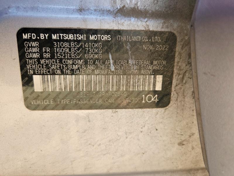 Продаж на аукціоні авто 2023 Mitsubishi Mirage, vin: ML32FUFJ2PHF02640, номер лоту: 55079396
