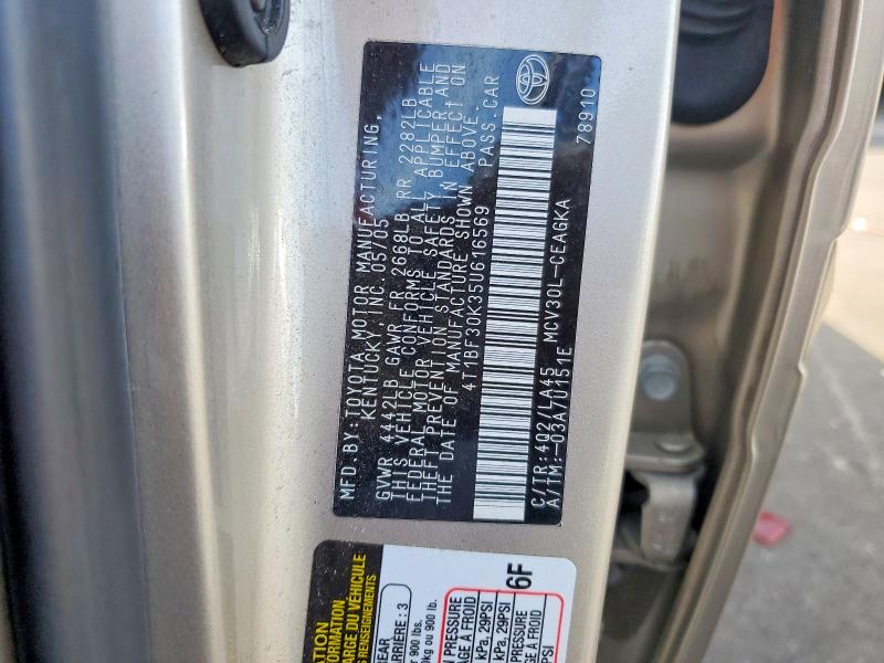 Aukcja sprzedaży 2005 Toyota Camry, vin: 4T1BF30K35U616569, numer aukcji: 51680346
