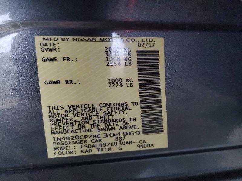 Aukcja sprzedaży 2017 Nissan Leaf, vin: 1N4BZ0CP2HC304969, numer aukcji: 54514146