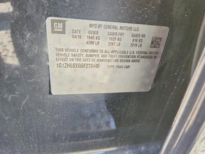 54958146 :رقم المزاد ، 1G1ZH5SX6GF273449 vin ، 2016 Chevrolet Malibu مزاد بيع