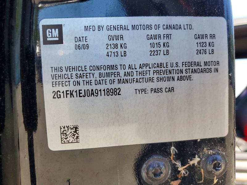 55078216 :رقم المزاد ، 2G1FK1EJ0A9118982 vin ، 2010 Chevrolet Camaro مزاد بيع