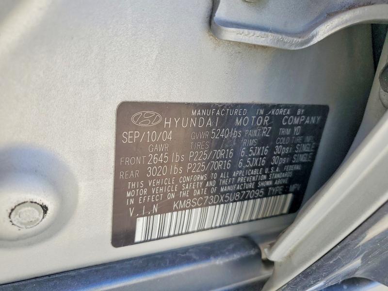 Продажа на аукционе авто 2005 Hyundai Santa Fe, vin: KM8SC73DX5U877095, номер лота: 55401136