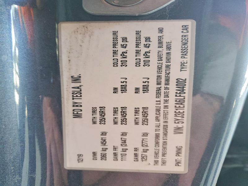 Продажа на аукционе авто 2020 Tesla Model 3, vin: 5YJ3E1EA6LF644002, номер лота: 54839456
