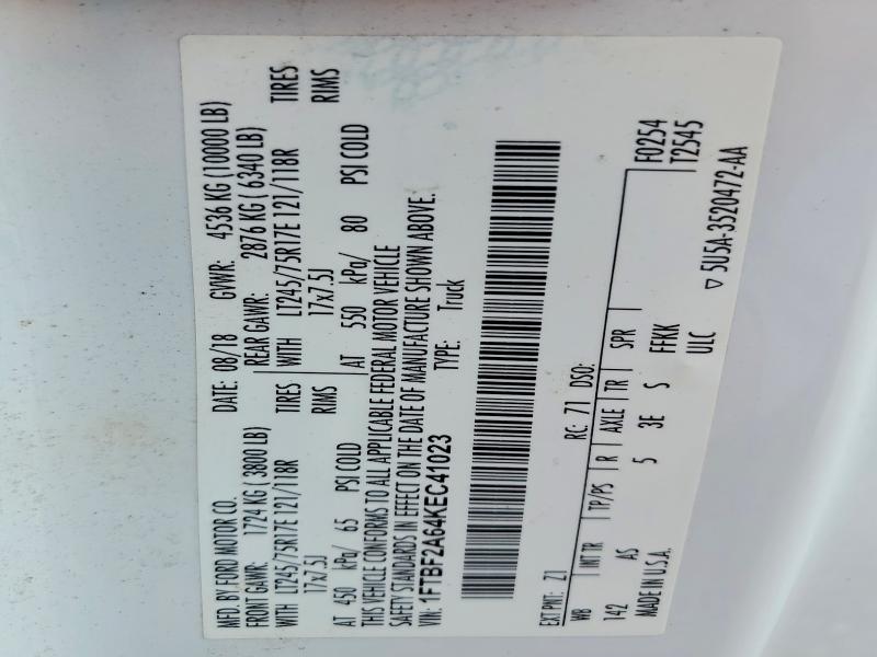 2019 Ford F250 მანქანა იყიდება აუქციონზე, vin: 1FTBF2A64KEC41023, აუქციონის ნომერი: 53378486