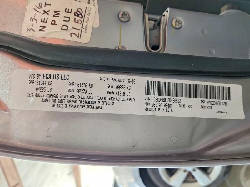 51705656 :رقم المزاد ، 1C3CDFBB1FD420522 vin ، 2015 Dodge Dart مزاد بيع
