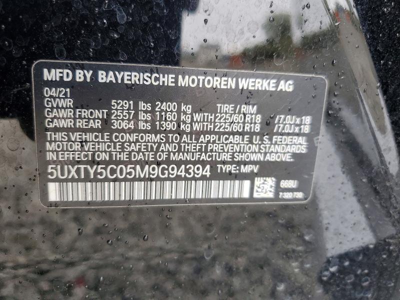 Продаж на аукціоні авто 2021 Bmw X3, vin: 5UXTY5C05M9G94394, номер лоту: 55038686