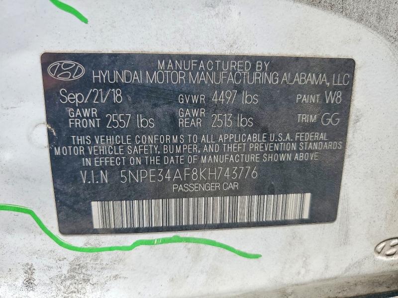 Продажа на аукционе авто 2019 Hyundai Sonata, vin: 5NPE34AF8KH743776, номер лота: 54775556
