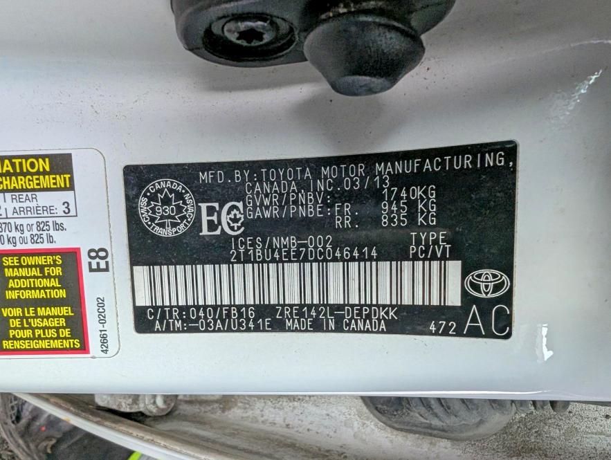 Продаж на аукціоні авто 2013 Toyota Corolla, vin: 2T1BU4EE7DC046414, номер лоту: 53719386