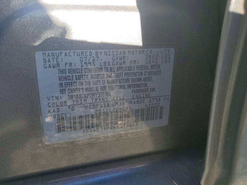 Aukcja sprzedaży 2017 Nissan Sentra, vin: 3N1AB7AP2HY378165, numer aukcji: 52170656