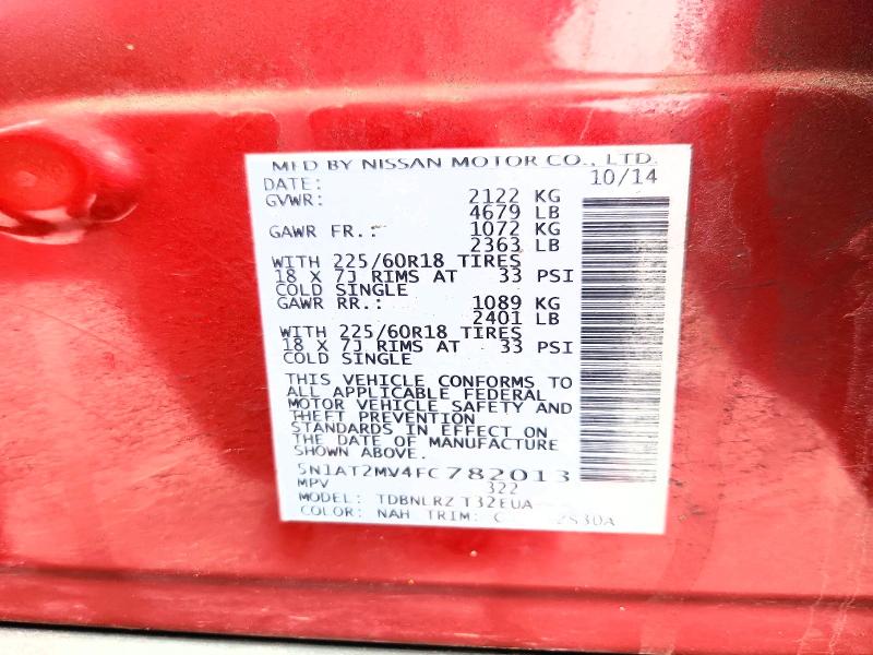 Продажа на аукционе авто 2015 Nissan Rogue, vin: 5N1AT2MV4FC782013, номер лота: 49265856