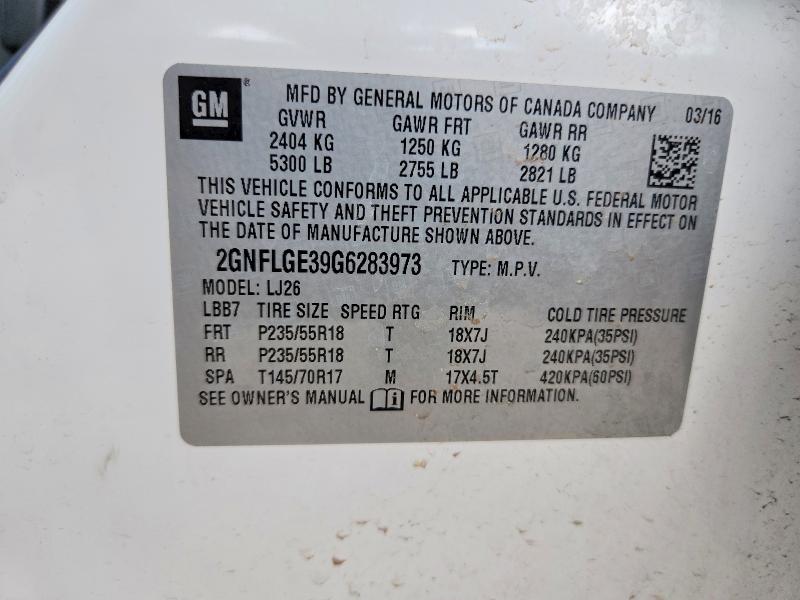 Продаж на аукціоні авто 2016 Chevrolet Equinox, vin: 2GNFLGE39G6283973, номер лоту: 54081206