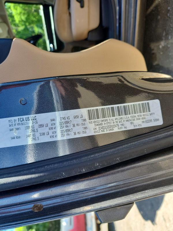 53525586 :رقم المزاد ، 2C4RDGCG5GR325479 vin ، 2016 Dodge Grand Caravan مزاد بيع