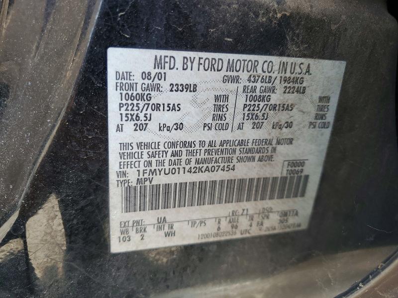 Aukcja sprzedaży 2002 Ford Escape, vin: 1FMYU01142KA07454, numer aukcji: 54475416