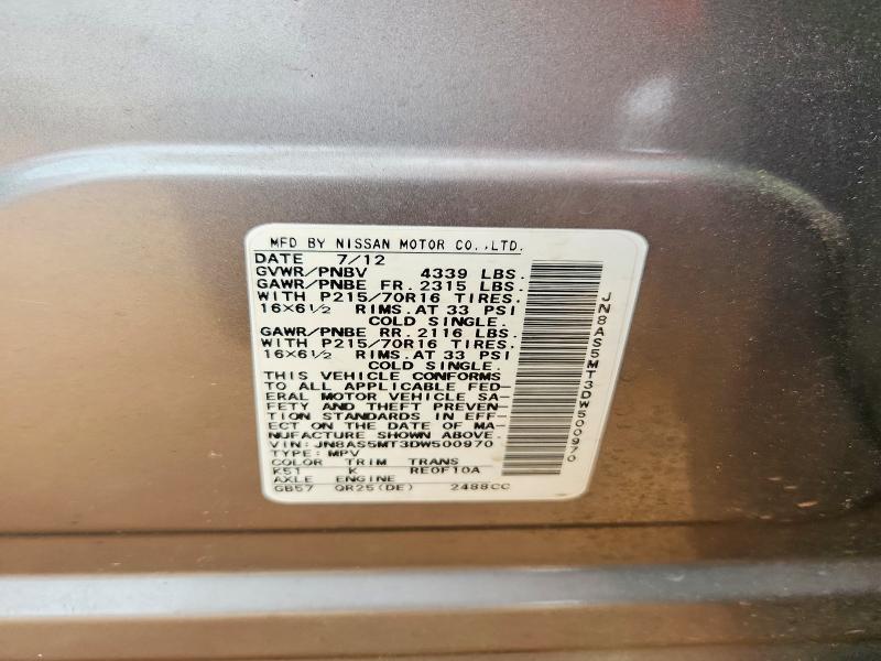 Продажа на аукционе авто 2013 Nissan Rogue, vin: JN8AS5MT3DW500970, номер лота: 54788296
