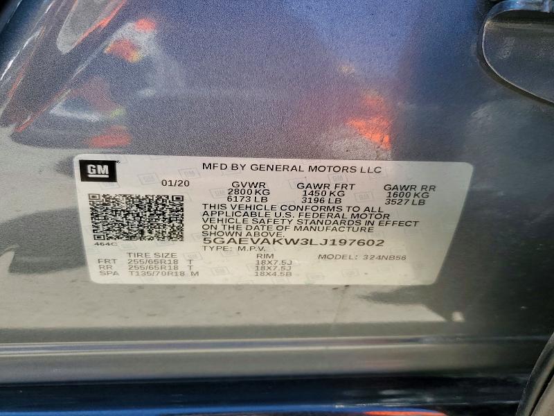 Aukcja sprzedaży 2020 Buick Enclave, vin: 5GAEVAKW3LJ197602, numer aukcji: 53111246