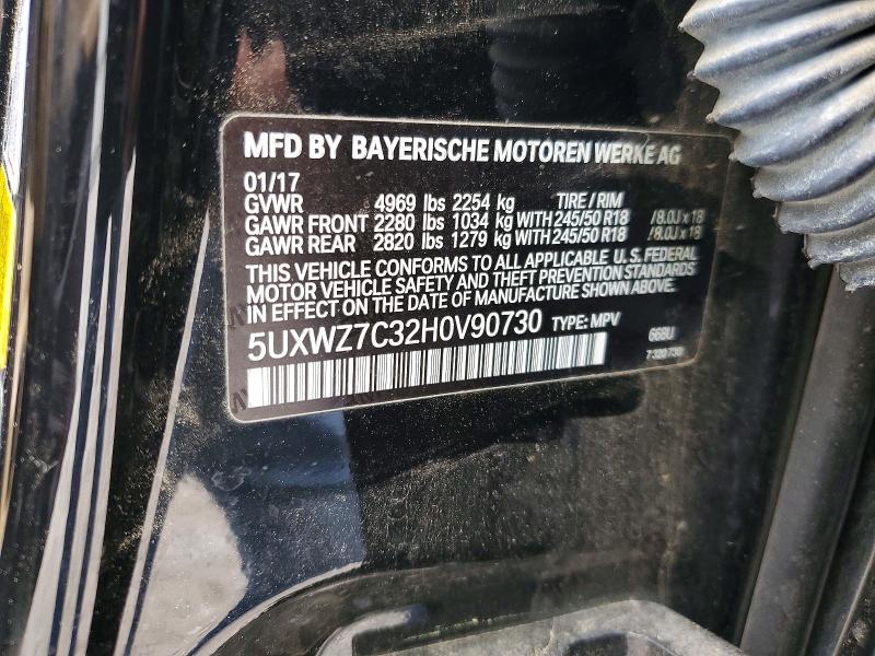 54040986 :رقم المزاد ، 5UXWZ7C32H0V90730 vin ، 2017 Bmw X3 مزاد بيع