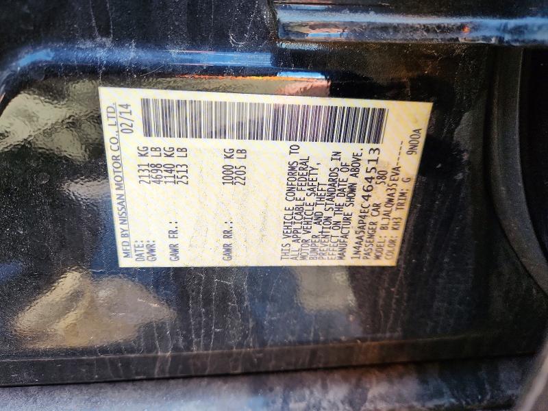 52670436 :رقم المزاد ، 1N4AA5AP4EC464513 vin ، 2014 Nissan Maxima مزاد بيع