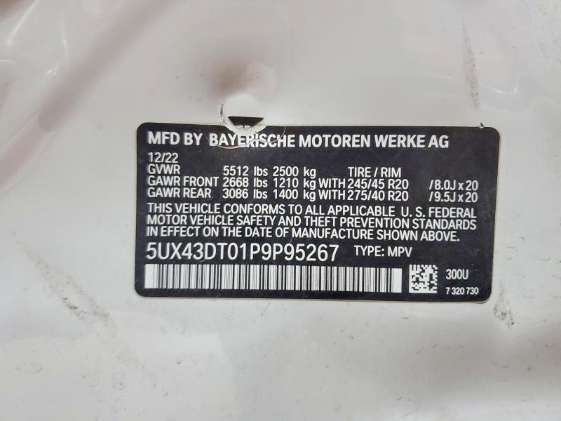 2023 Bmw X4 მანქანა იყიდება აუქციონზე, vin: 5UX43DT01P9P95267, აუქციონის ნომერი: 55317066
