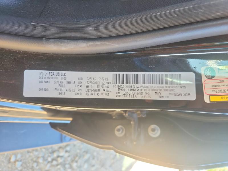 Продаж на аукціоні авто 2020 Ram 1500, vin: 1C6SRFLT7LN107164, номер лоту: 51914816