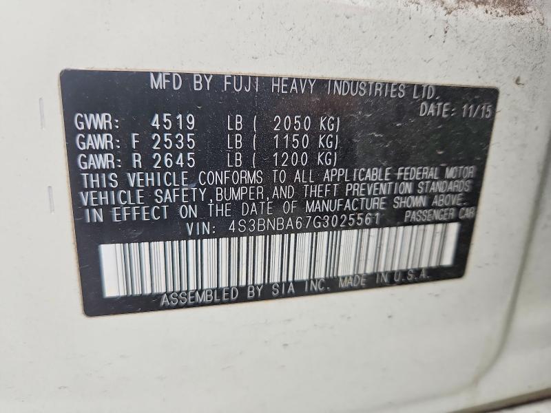 2016 Subaru Legacy მანქანა იყიდება აუქციონზე, vin: 4S3BNBA67G3025561, აუქციონის ნომერი: 51899066