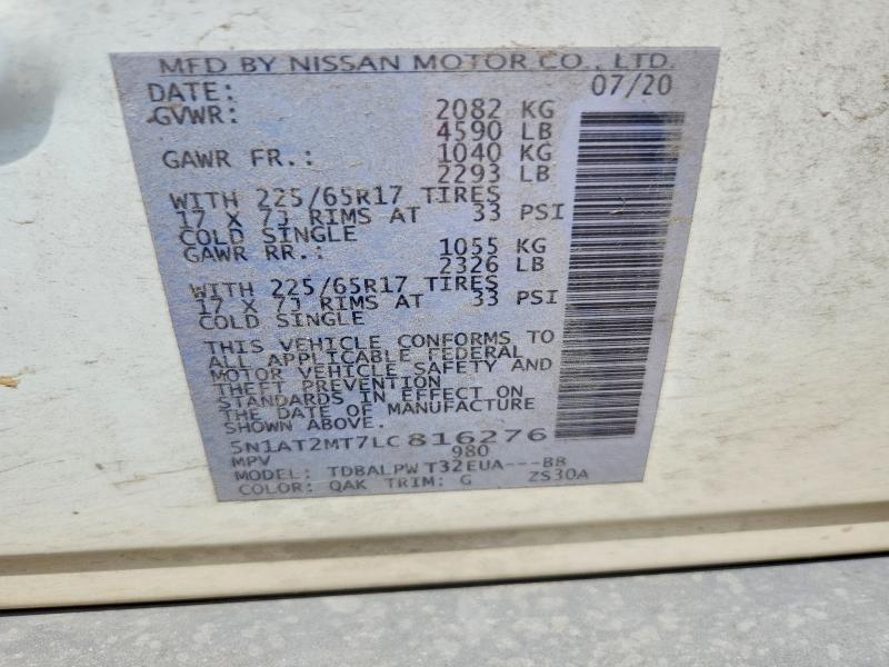 Продажа на аукционе авто 2020 Nissan Rogue, vin: 5N1AT2MT7LC816276, номер лота: 52418346