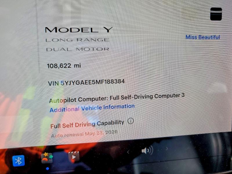 Продаж на аукціоні авто 2021 Tesla Model Y, vin: 5YJYGAEE5MF188384, номер лоту: 52534746