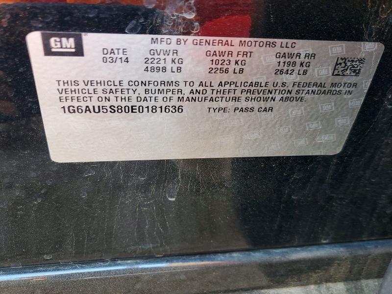 55413036 :رقم المزاد ، 1G6AU5S80E0181636 vin ، 2014 Cadillac Cts مزاد بيع
