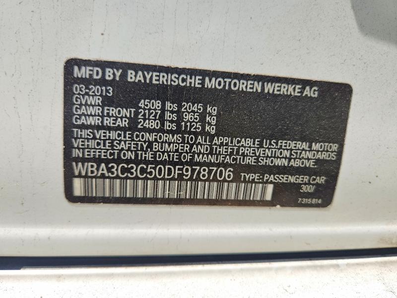 53360046 :رقم المزاد ، WBA3C3C50DF978706 vin ، 2013 Bmw 320 مزاد بيع