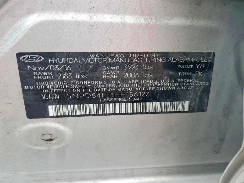 52969966 :رقم المزاد ، 5NPD84LF1HH156127 vin ، 2017 Hyundai Elantra مزاد بيع