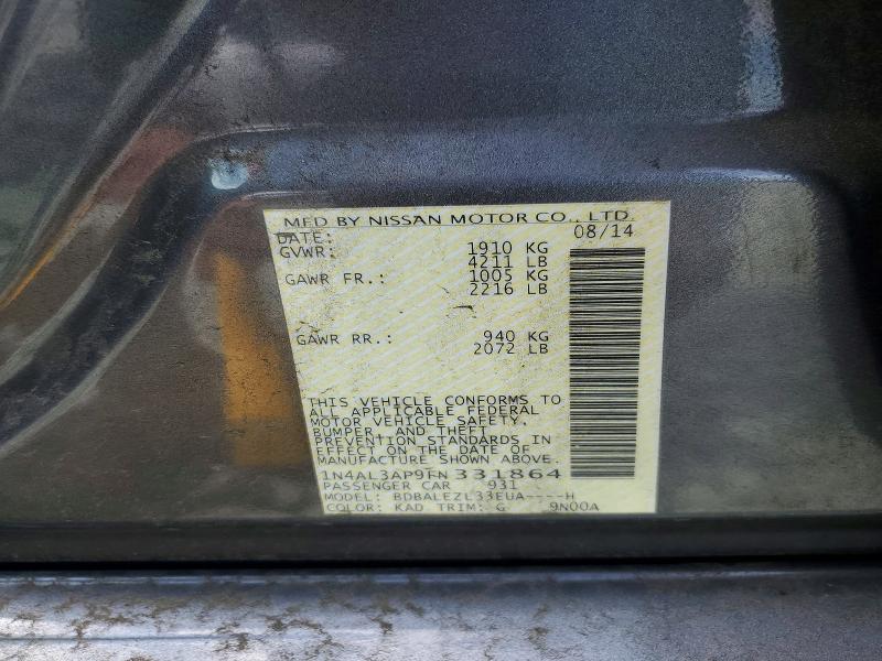 Aukcja sprzedaży 2015 Nissan Altima, vin: 1N4AL3AP9FN331864, numer aukcji: 52160896
