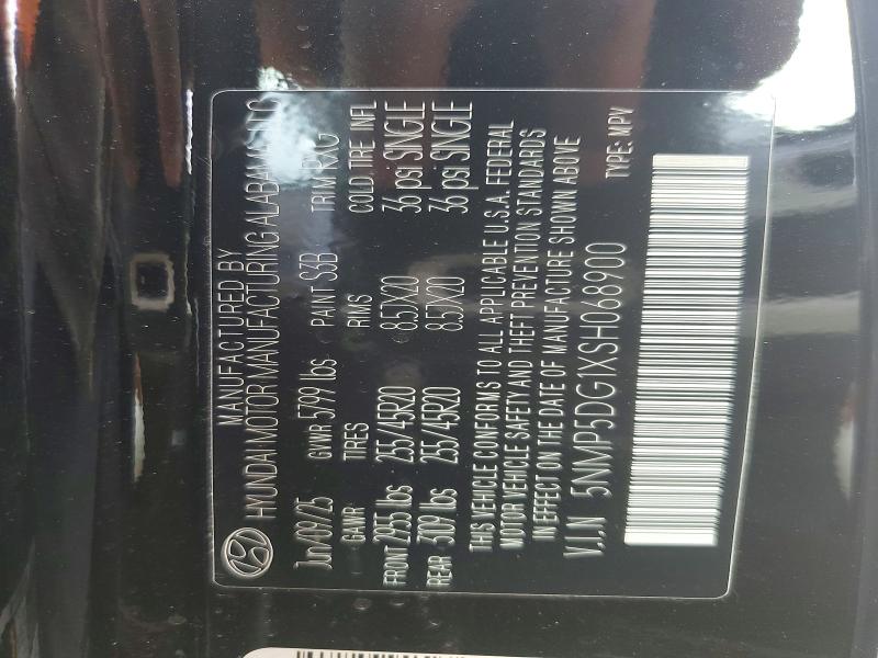 53763396 :رقم المزاد ، 5NMP5DG1XSH068900 vin ، 2025 Hyundai Santa Fe مزاد بيع