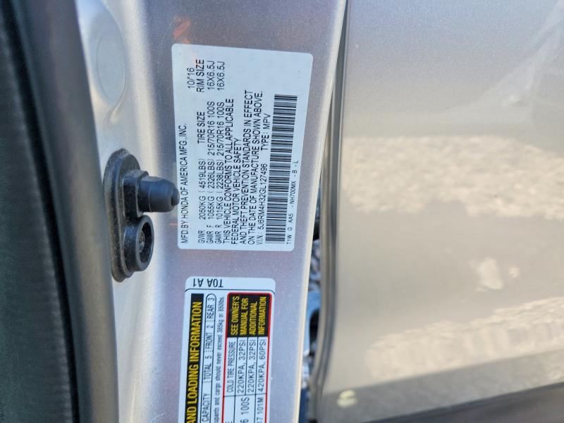 53565656 :رقم المزاد ، 5J6RM4H32GL127496 vin ، 2016 Honda Cr-v مزاد بيع