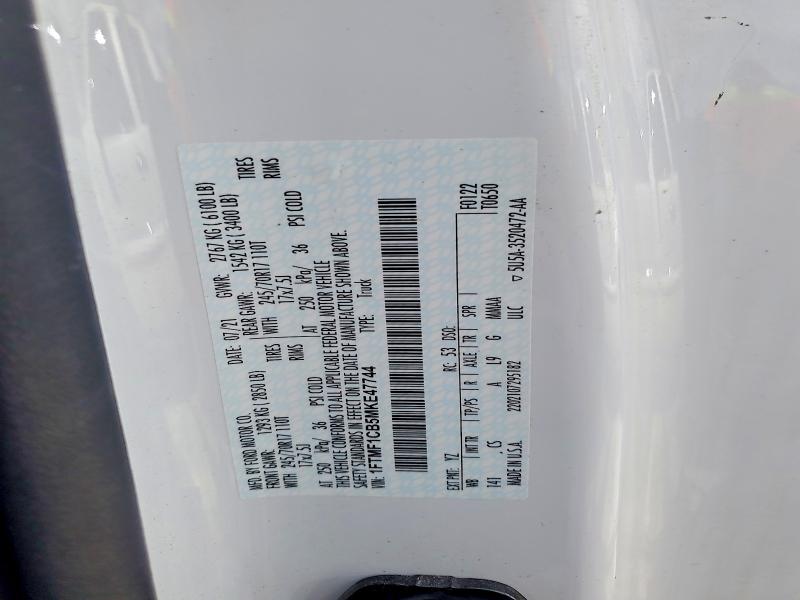 Auction sale of the 2021 Ford F150, vin: 1FTMF1CB5MKE47744, lot number: 55501266