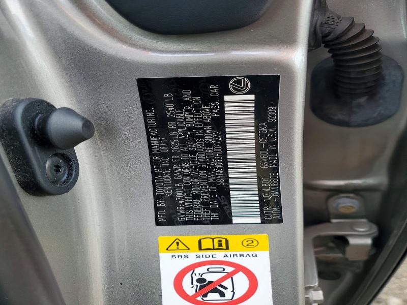 Aukcja sprzedaży 2017 Lexus Es, vin: 58ABK1GG3HU077272, numer aukcji: 52012096