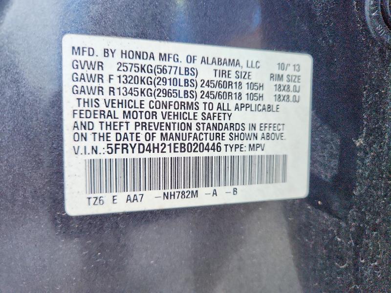 Продаж на аукціоні авто 2014 Acura Mdx, vin: 5FRYD4H21EB020446, номер лоту: 51645236
