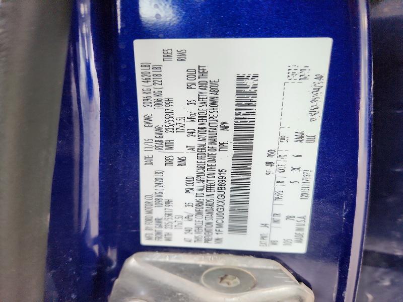 Aukcja sprzedaży 2016 Ford Escape, vin: 1FMCU0GXXGUB69915, numer aukcji: 53883516