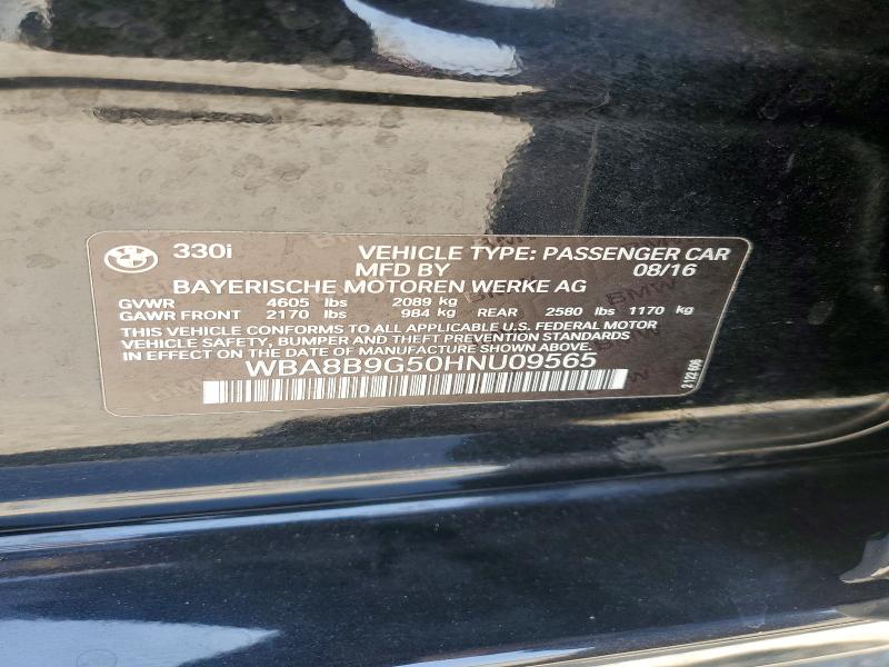 53287526 :رقم المزاد ، WBA8B9G50HNU09565 vin ، 2017 Bmw 330 مزاد بيع