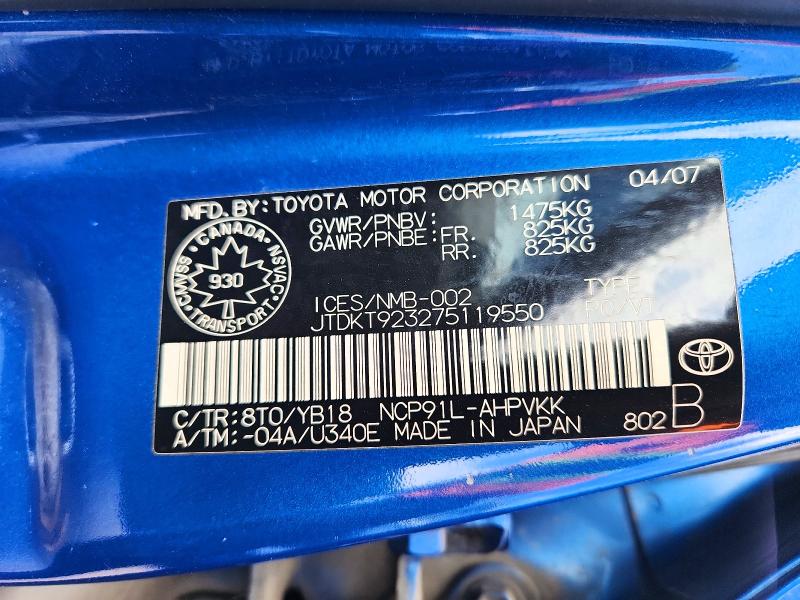 Продажа на аукционе авто 2007 Toyota Yaris, vin: JTDKT923275119550, номер лота: 50693246