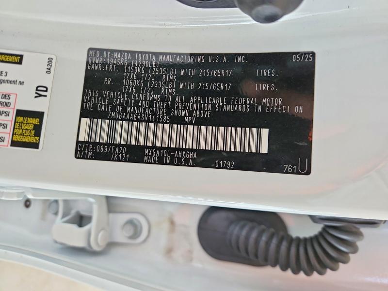 Aukcja sprzedaży 2025 Toyota Corolla Cross, vin: 7MUBAAAG4SV141585, numer aukcji: 53920486