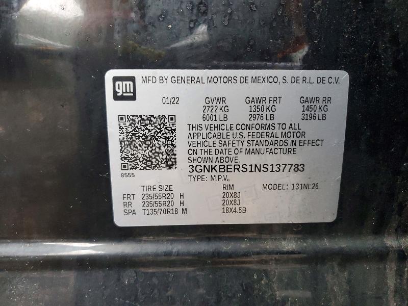 Продаж на аукціоні авто 2022 Chevrolet Blazer, vin: 3GNKBERS1NS137783, номер лоту: 53937626