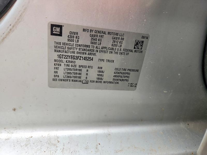 Auction sale of the 2015 Gmc Sierra, vin: 1GT22YEG3FZ145254, lot number: 53032876