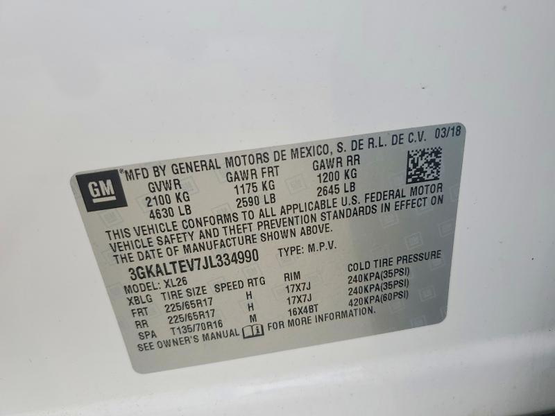 2018 Gmc Terrain მანქანა იყიდება აუქციონზე, vin: 3GKALTEV7JL334990, აუქციონის ნომერი: 54610476