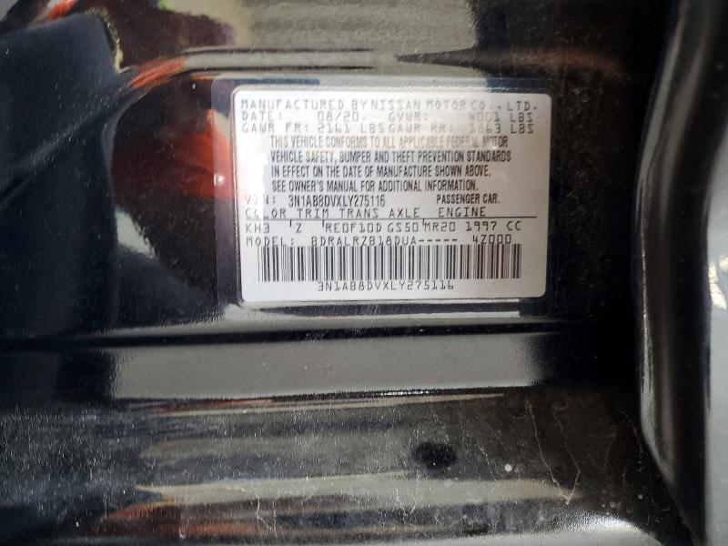 52716386 :رقم المزاد ، 3N1AB8DVXLY275116 vin ، 2020 Nissan Sentra مزاد بيع