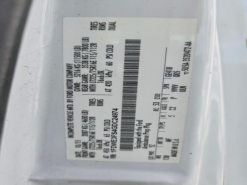 Aukcja sprzedaży 2016 Ford E-350, vin: 1FDWE3FS4GDC24974, numer aukcji: 53578496