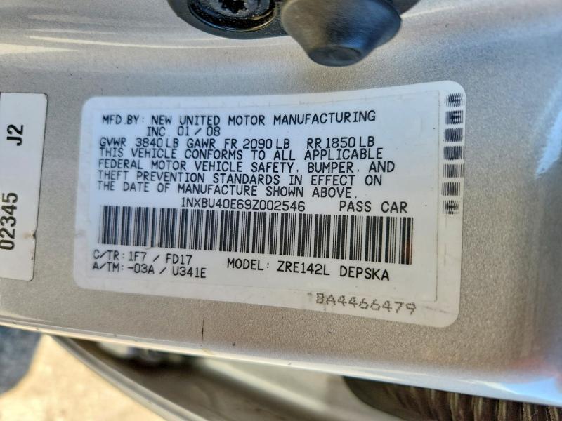 Aukcja sprzedaży 2009 Toyota Corolla, vin: 1NXBU40E69Z002546, numer aukcji: 52557006