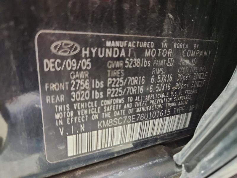 54840026 :رقم المزاد ، KM8SC73E76U101615 vin ، 2006 Hyundai Santa Fe مزاد بيع
