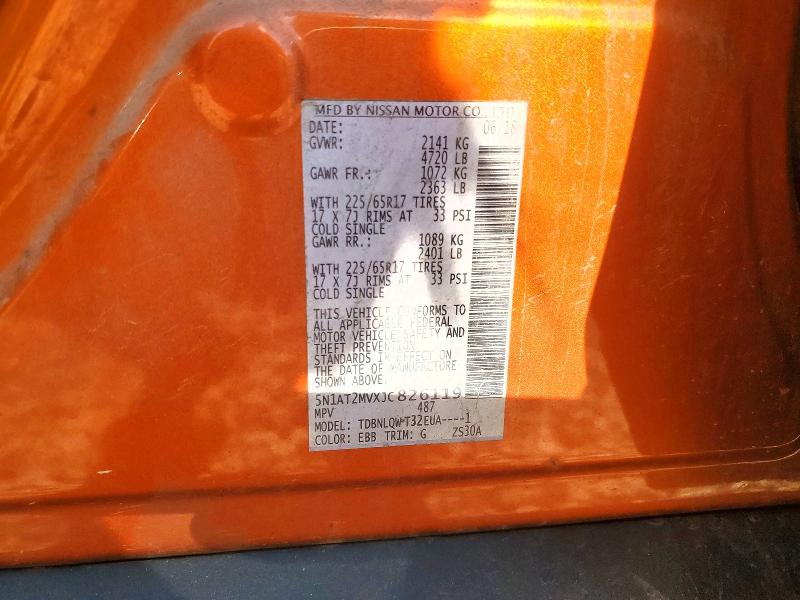 Aukcja sprzedaży 2018 Nissan Rogue, vin: 5N1AT2MVXJC826119, numer aukcji: 54501846