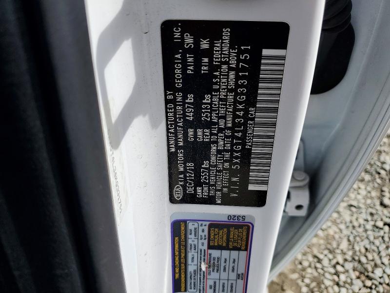 2019 Kia Optima მანქანა იყიდება აუქციონზე, vin: 5XXGT4L34KG331751, აუქციონის ნომერი: 51485266